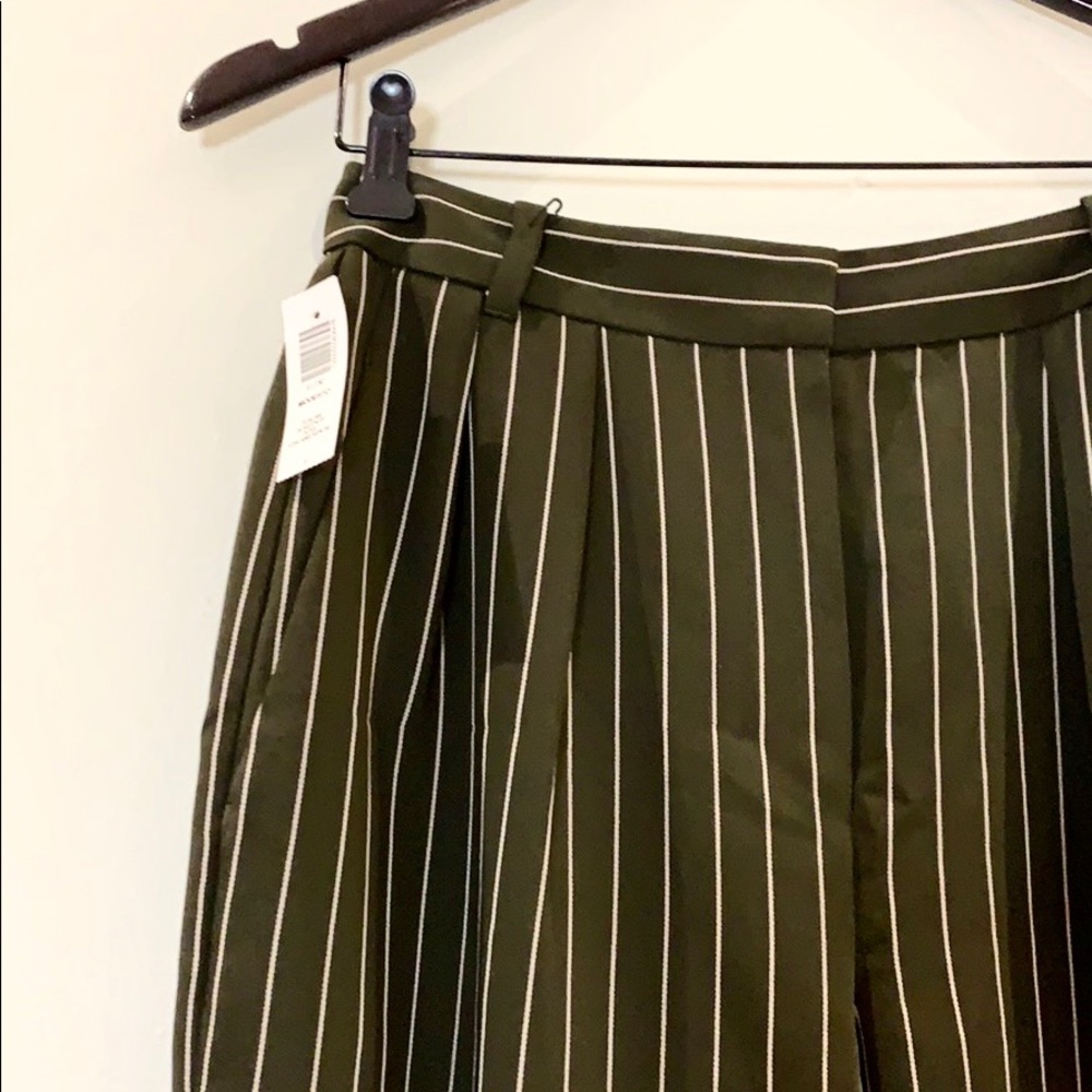 Aritzia Babaton Modesto Olive Striped Pant